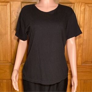 EUC Vintage 80s 90s American Weekend Top Blouse Short Sleeve Black Size M Medium